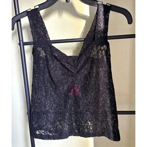 Y2K Going Out Top Black Lace Camisole One Size